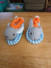 Goodnight Moon Bunny Plush Striped PJs Harper Collins 1996 Room Slippers