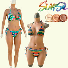 Silicone Bodysuit Breast Forms C/G Cup Fake Vagina Hip Shaping Female Body Suit