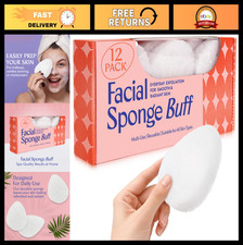 12-Pack Exfoliating Facial Sponge Pads - Gentle Daily Scrubber for All Skin Type