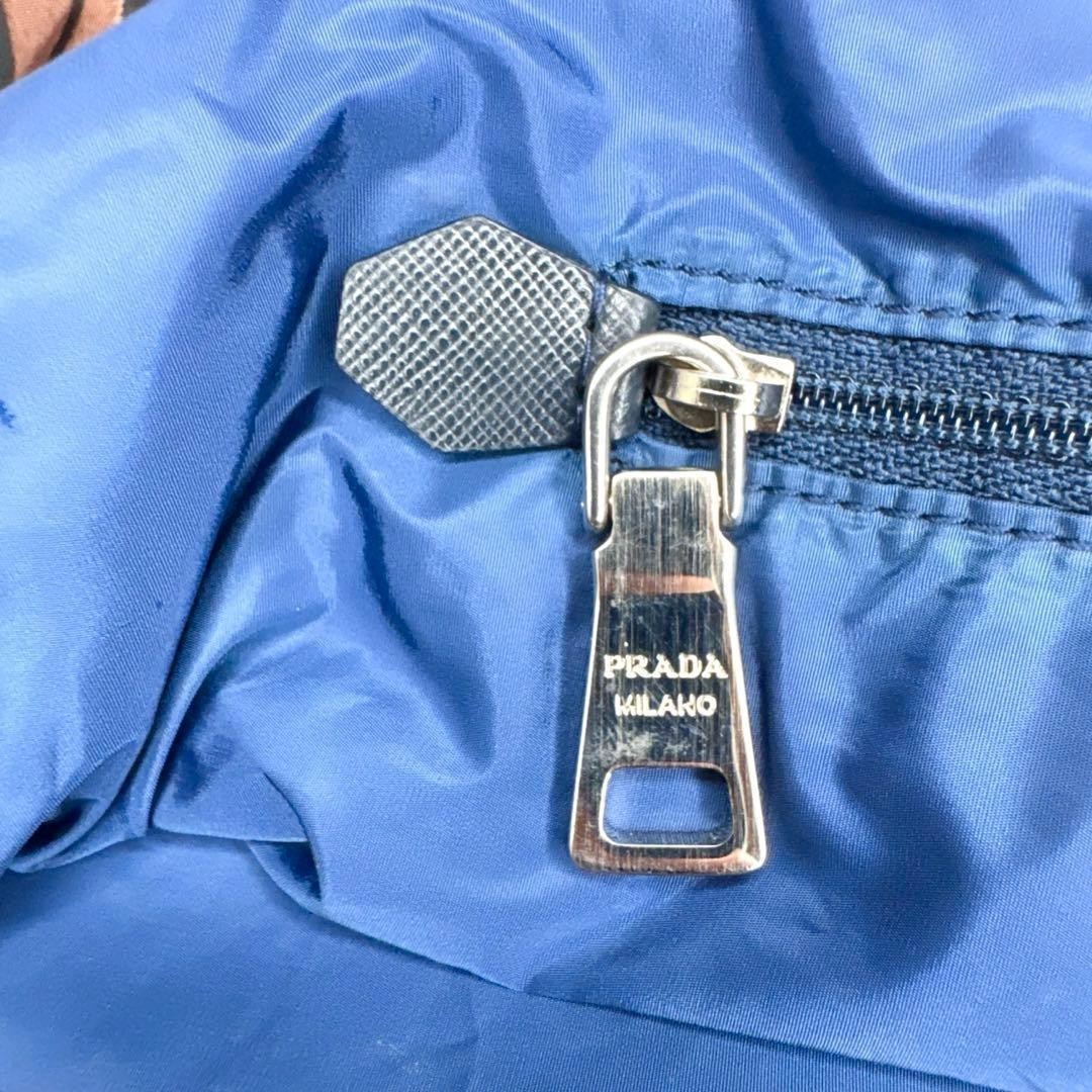 PRADA Nylon Tote Bag Brown Blue Women's Made in Italy Authentic USED From JAPAN thumbnail 13