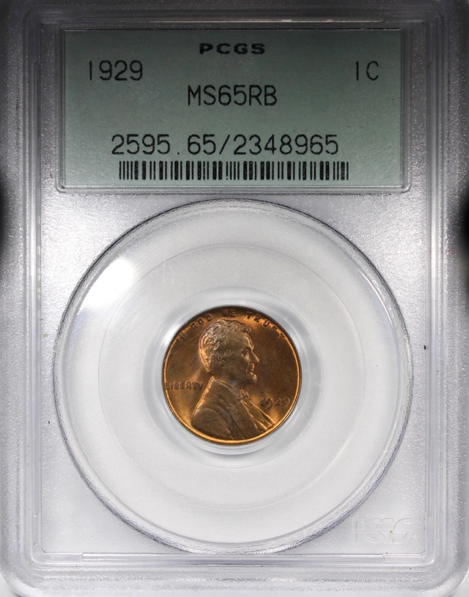 1929 Year Grade MS 65 Lincoln Wheat US Small Cents (1909-1958) for
