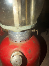 Coleman 200A Red Liquid Fuel Lantern Metal/Glass with Pyrex Globe