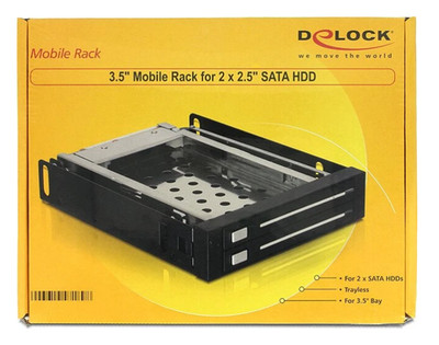 Delock 3.5'' Wechselrahmen für 2x 2.5'' SATA SSD/HDD, Hot Swap, Metall, 47189, OVP