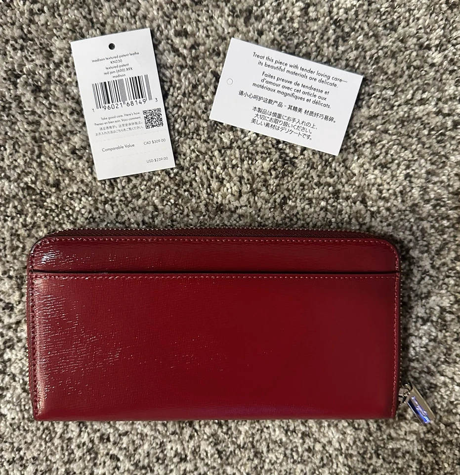 Cartera Continental Grande KATE SPADE Madison, Red Jam, Nueva Con Etiquetas Foto 2 de 4
