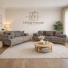 Bristol Sofa Set 2+3 Seater Plush Fabric Modern Living Room Suite Couch UK Home