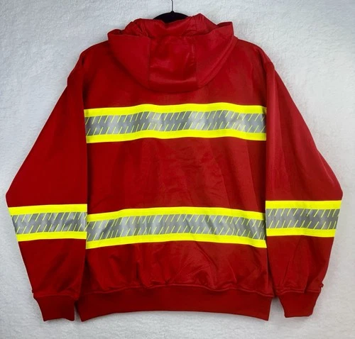 Kishigo Increased Visibility Safety Jacket Sweatshirt Men’s Sz 2XL B313 Red NWT image 3
