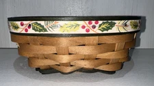 Longaberger Tree Trimming 2011 Decorative Holly Berry Oval Basket Numbered #1952