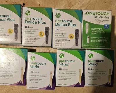 400 Strips In 4 Boxes Of One Touch Verio Strips & 400 Lancets In 4 Boxes