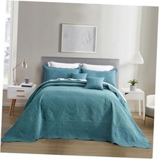 Oversized King Bedspread 128x120 Extra Wide Super King 128"x120" 2-lagoon