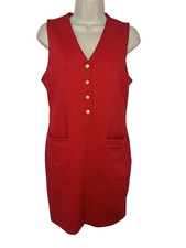 LIZSPORT NWOT VTG Sweater Dress Jumper Knit Academia Office Preppy Red Size 2P