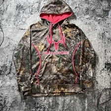 Realtree Women's Medium Camo Hoodie Pullover Long Sleeve Pinkish