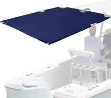 Blue T-Top Boat Sun Shade Kit with Poles and Tie-Down Straps - 1200D Polyester M
