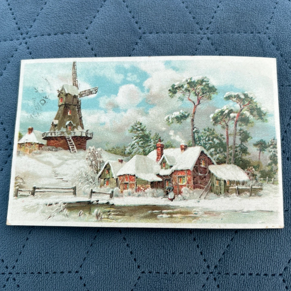 6x HOLD TO THE LIGHT CHRISTMAS GREETINGS 1902 PROSIT NEUJAHR  - Image 3 of 4