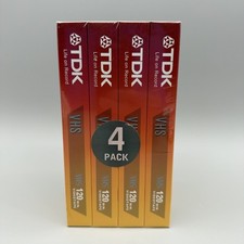 TDK Premium Quality HS T-120 6 Hours VHS Tapes 4 Pack NEW SEALED