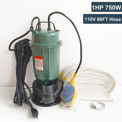 #ad 110V Sewage Submersible Pump 1HP 750W Cast Iron Sump Pump 4000GPH 66ft Hose $141.75