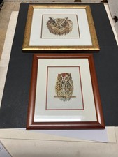 COPPIA  DI QUADRI RICAMATI A MANO PUNTO E CROCE (MEZZO PUNTO)