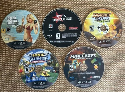 Ps3 Games (Ratchet, Minecraft, Rock Revolution, GTA V, Sonic Racing)