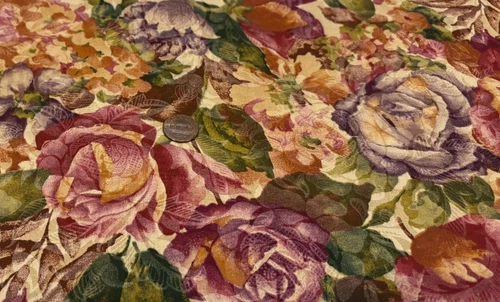Classic Roses *Pink Purple*Green* on Cream* Classic Cottons *100% Cotton *8"x22" - product listing photo