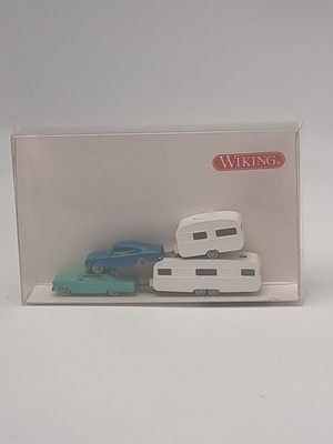 Wiking 092211 Spur N Opel Rekord & Chevrolet Malibu Caravan Camper Set OVP