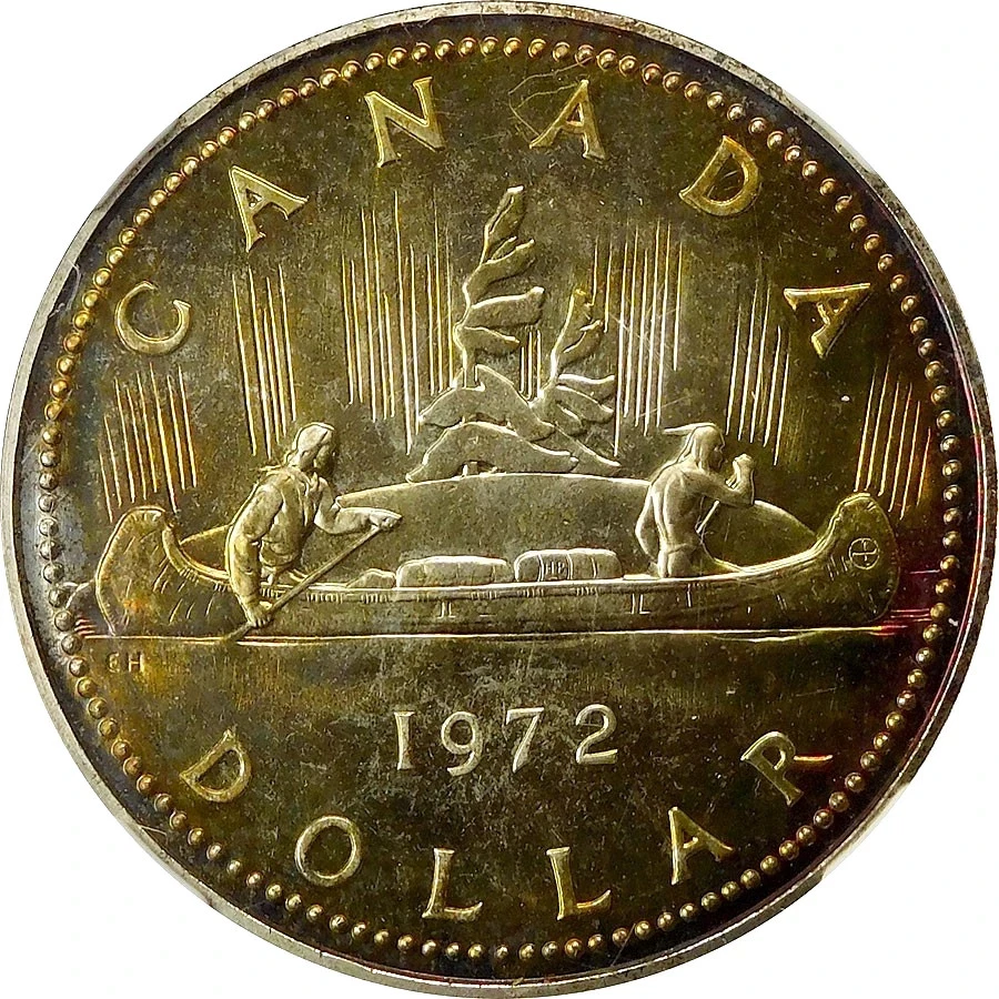 1972 Canada Silver Dollar - NGC SP 67+ - Nice Toning--SEE STORE WW2 MEDALS -PCGS