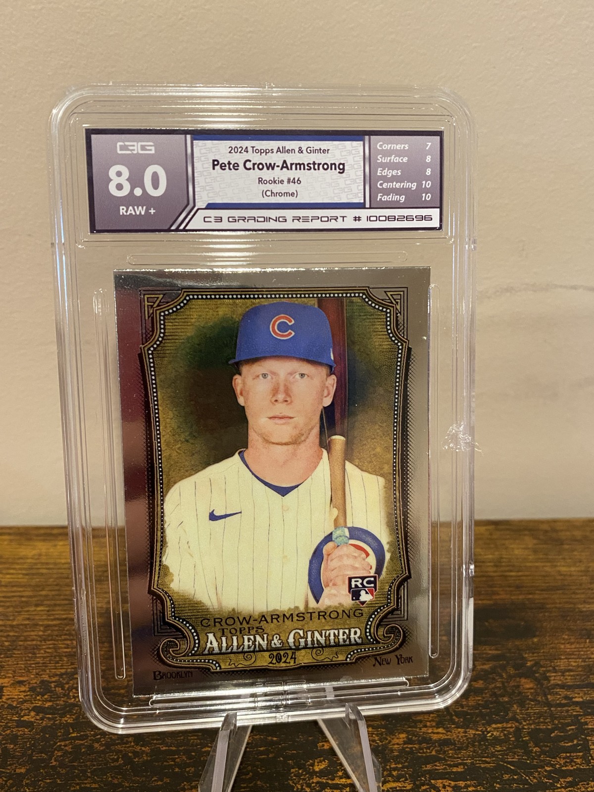 2024 Topps Allen & Ginter - Chrome Pete Crow-Armstrong #46 (RC) C3 Grading 8