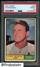 1961 Topps #290 Stan Musial St Louis Cardinals HOF PSA 2.5 GOOD+