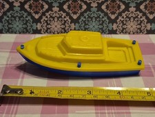 Plastic Boat Bath Toy Blue  Yellow Pretend Play Vehicle