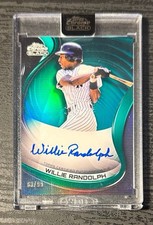 WILLIE RANDOLPH 2022 Topps Chrome Black Green Refractor Auto /99 Yankees