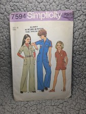 Simplicity Pattern 7594 Vintage Girls Jumpsuit In Two Lengths Cut