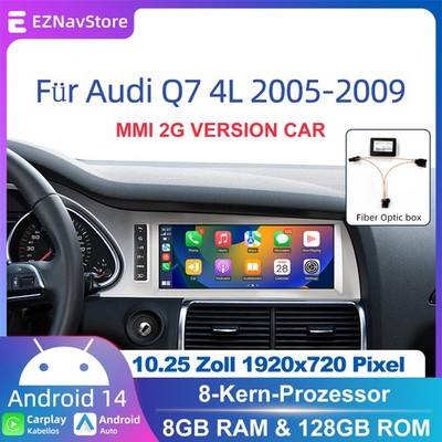 10.25'' Android Autoradio CarPlay Für Audi Q7 MMI 2G 2005-2009 4G Navigation GPS