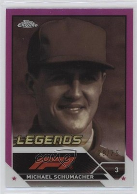 2023 Chrome Formula 1 F1 Legends Pink Refractor 28/75 Michael Schumacher mv7