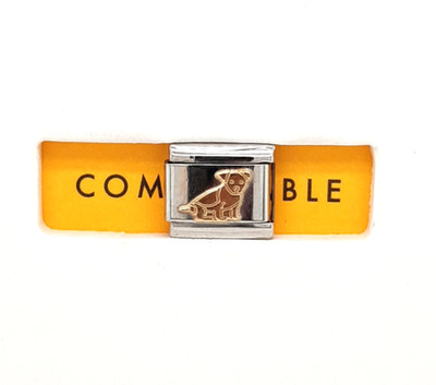 Nomination Composable Classic Link Sitting Dog Charm 18K Yellow Gold 030112/33