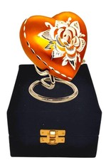 Classic Heart Shape Keepsake Urn for Human Ashes   with Box and Stand - Brigh...