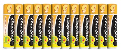 12 Pack Chapstick Peaches & Cream I Love Summer .15 oz Lip Balm Fresh Sealed