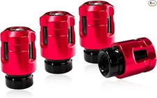 4PCS Car Tire Valve Stem Caps, Leak-Proof Personalized Design, Corr Color: Red