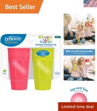 Dr. Brown's 360 Spoutless Sippy Cups, 2-Pack - Leak Proof, BPA-Free  Travel ...