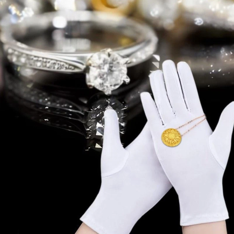 1 Paar Profi Juwelier Handschuhe Gummifutter Herren Damen Atmungsaktiv Fäustlinge