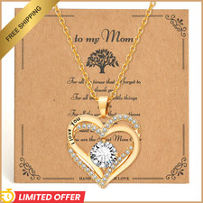 Women Love Heart Necklaces Birthstone Necklace Jewelry Gift for Wife Mothers Day