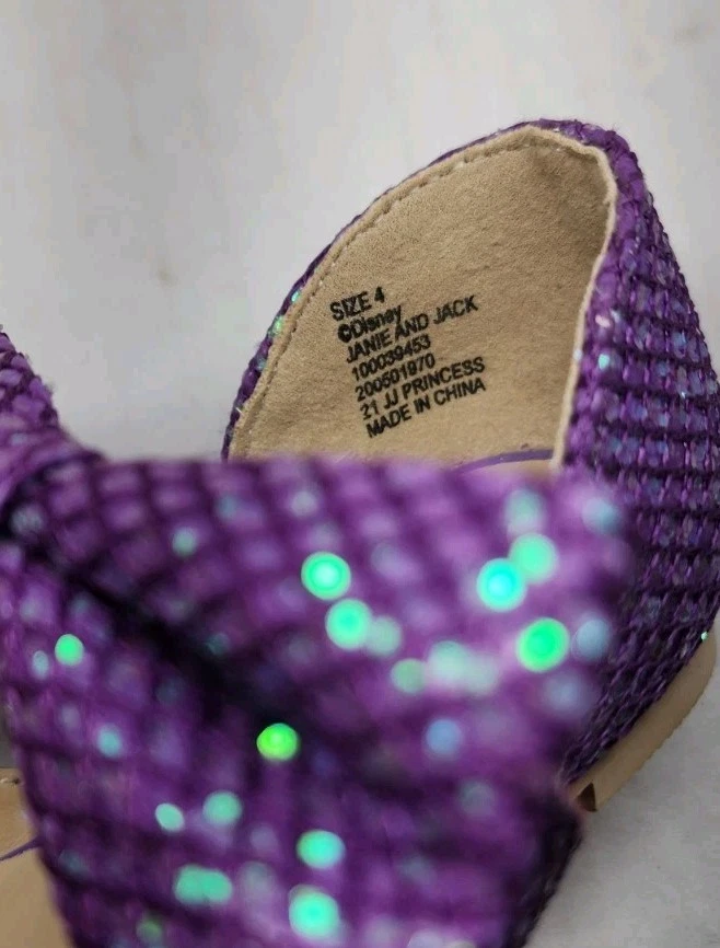 Janie&Jack X Disney Sirenita Zapatos de Ballet Púrpura Brillante Talla 4 Foto 3 de 4