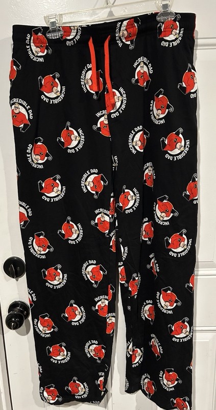 Disney The Incredibles Mr. Incredible Men's Pajama Pants L Black Drawstring