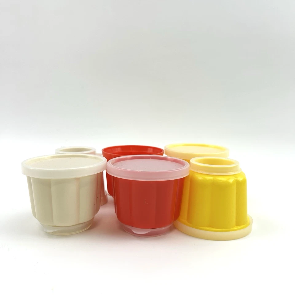 Retro Puddingformen Set | 6x Dessert Förmchen Kunststoff bunt | Vintage 70er - Bild 3 von 4