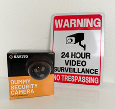 Savito Dummy Security Camera with Flashing Light  Warning Surveillance Sign NEW