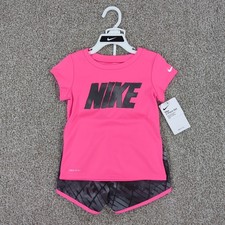 Toddler Girls Nike Dri-FIT Printed Sprinter Tee  Shorts Set Pink 12M 18M 4T