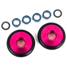 Traxxas 9461P Aluminum Wheelie Bar Wheels Pink (2) : Bandit / Rustler / Stampede