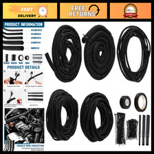 Split Wire Loom Sleeve Kit - Vehicle Cord  Hose Protection, No Chew, Heat Shrin