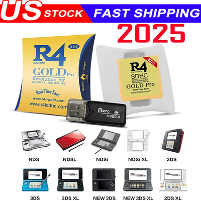 #ad 2025 Version R4 Gold Pro SDHC R4i For DS 3DS 2DS Revolution Cartridge USB $835.87