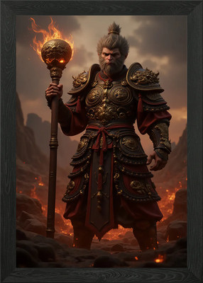 Monkey King Warrior Framed Wall Art Poster Canvas Print Picture