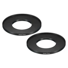 2 Pcs 43mm-77mm Metal Step Up Ring Camera Lens Filter Adapter Ring Black