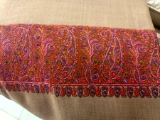 INTRICATELY EMBROIDERED WEDDING BORDER DAUR SHAWL WOOL PASHMINA LADIES