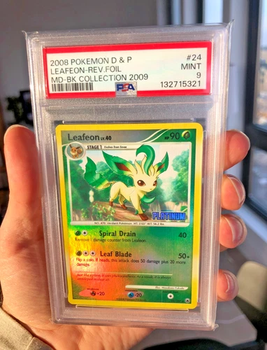 2008 Pokemon Platinum Majestic Dawn Burger King Leafeon Reverse Foil #24 PSA 9